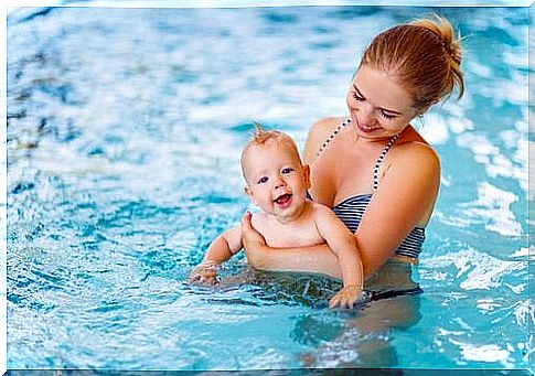 baby in the pool