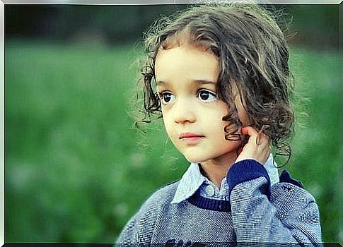 Girl with curly hair