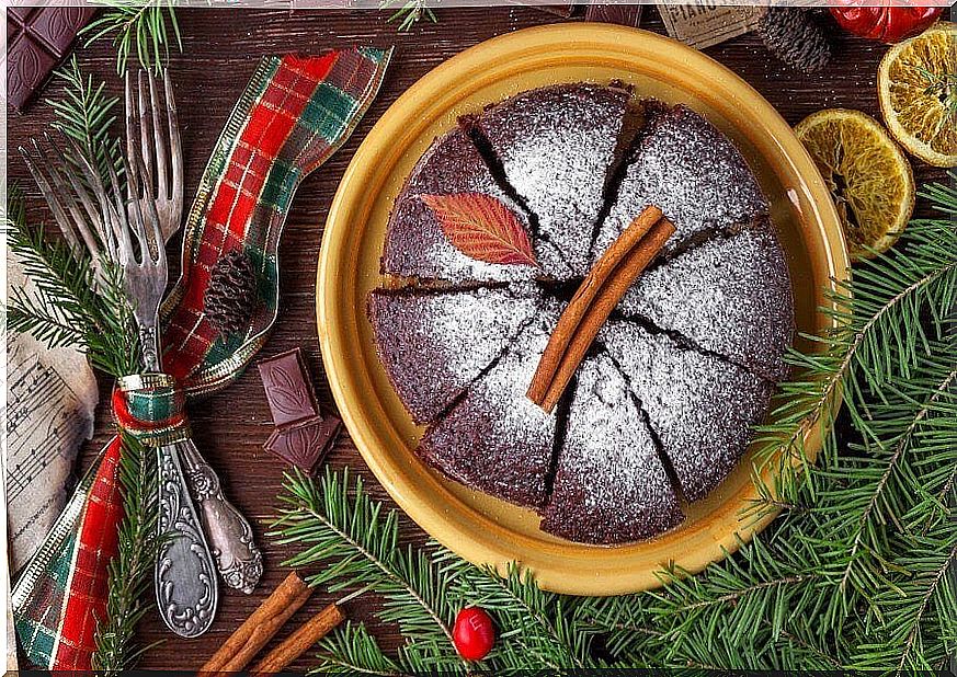 Christmas chocolate cake