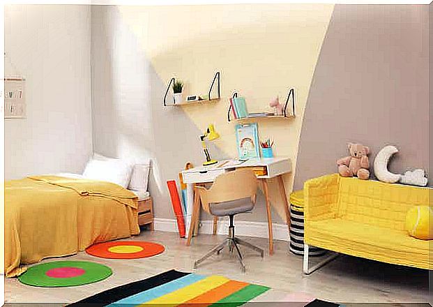 Children's room with design.