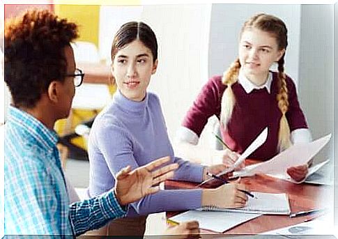 Debate technician in the classroom