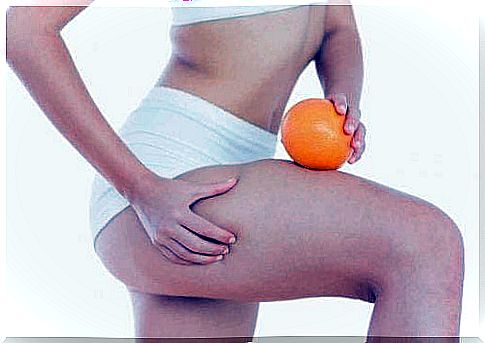 cellulite after pregnancy: woman with orange