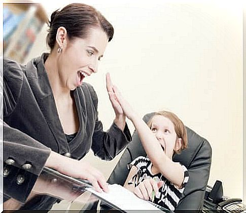 mother and daughter celebrate