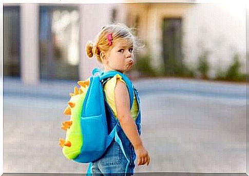 A girl going to school.