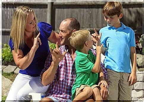 family speaks sign language